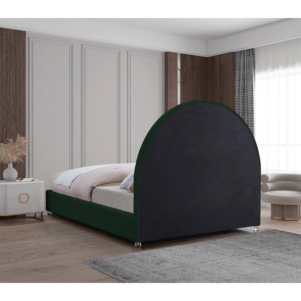 Milo Green Fabric Queen Bed. Picture 5