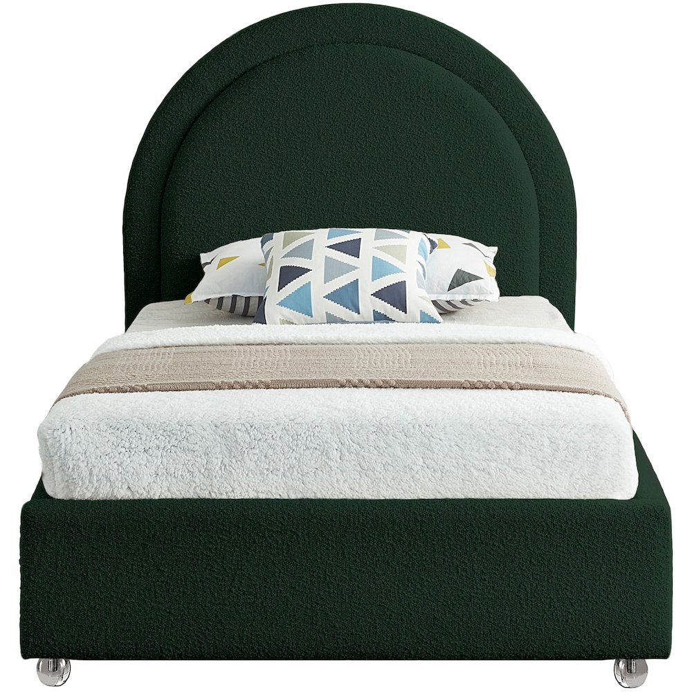 Milo Green Fabric Twin Bed. Picture 2