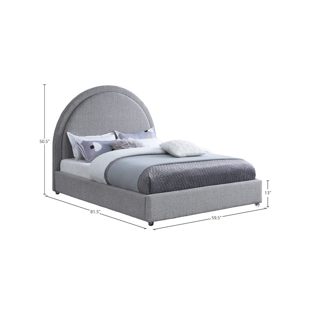 Milo Grey Fabric Full Bed. Picture 6
