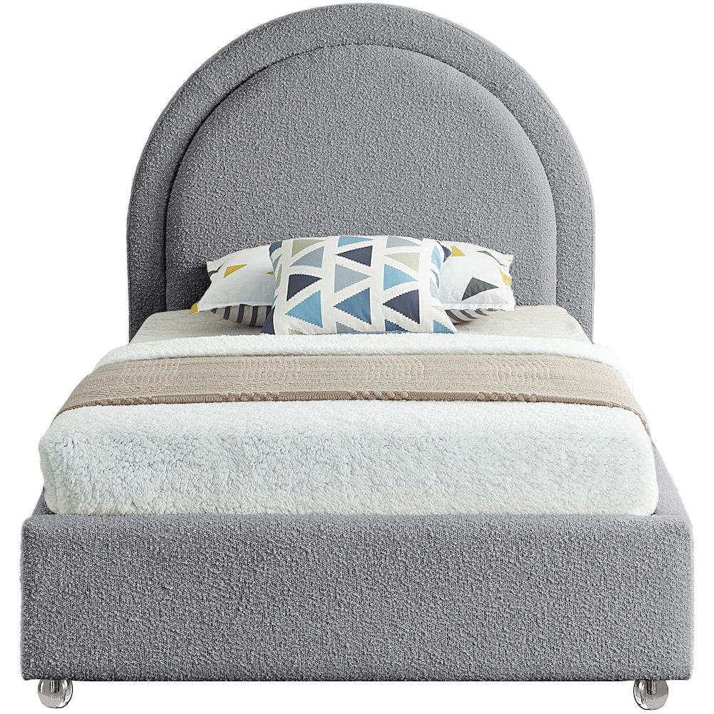 Milo Grey Fabric Twin Bed. Picture 2