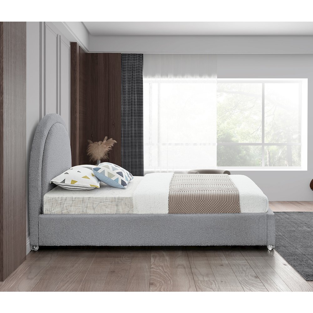 Milo Grey Fabric Twin Bed. Picture 4