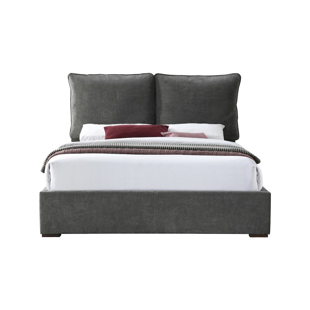 Misha Pepper Black Polyester Fabric King Bed. Picture 2