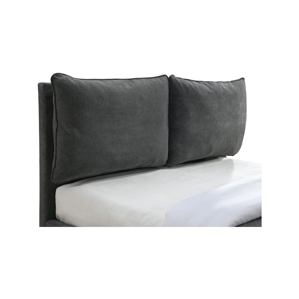 Misha Pepper Black Polyester Fabric King Bed. Picture 6