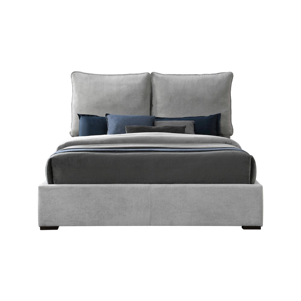 Misha Light Grey Polyester Fabric King Bed. Picture 2