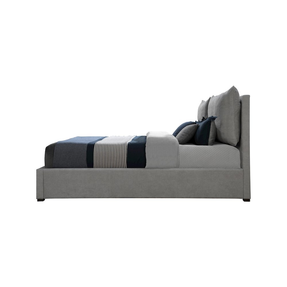 Misha Light Grey Polyester Fabric King Bed. Picture 4