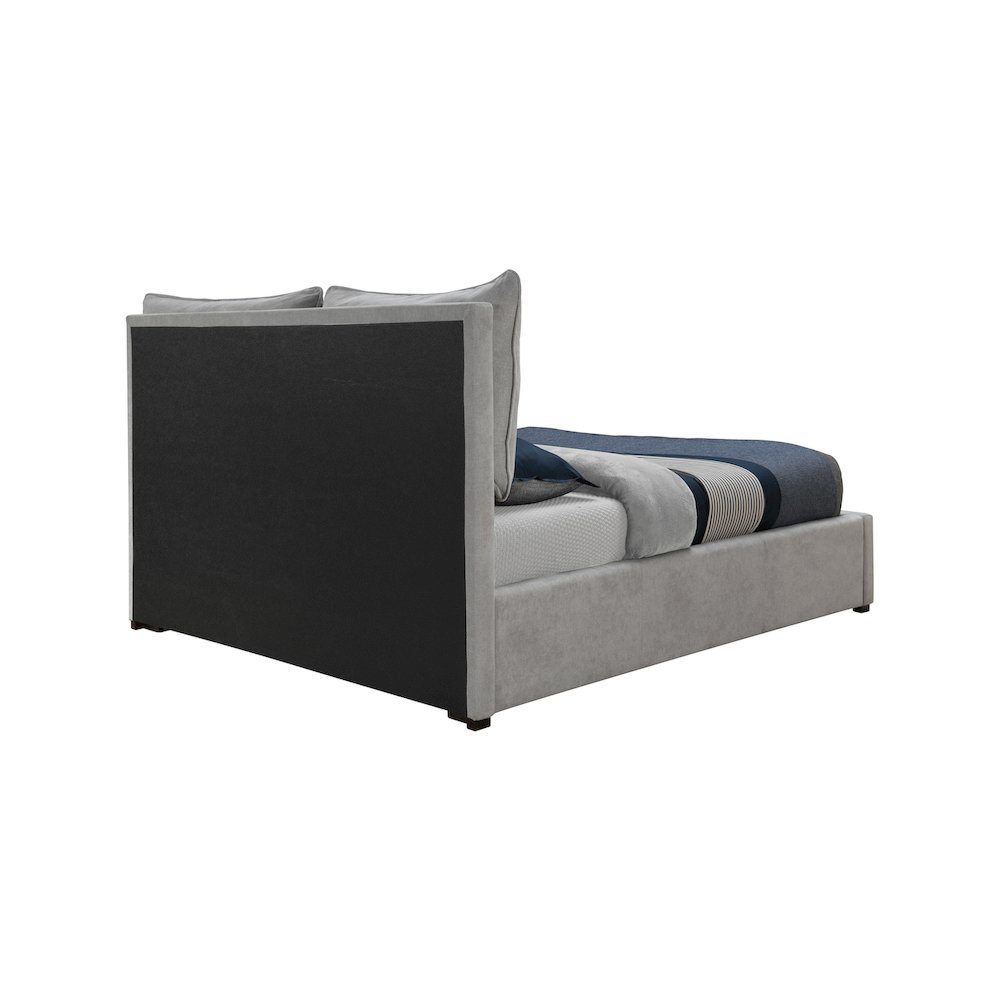 Misha Light Grey Polyester Fabric King Bed. Picture 5