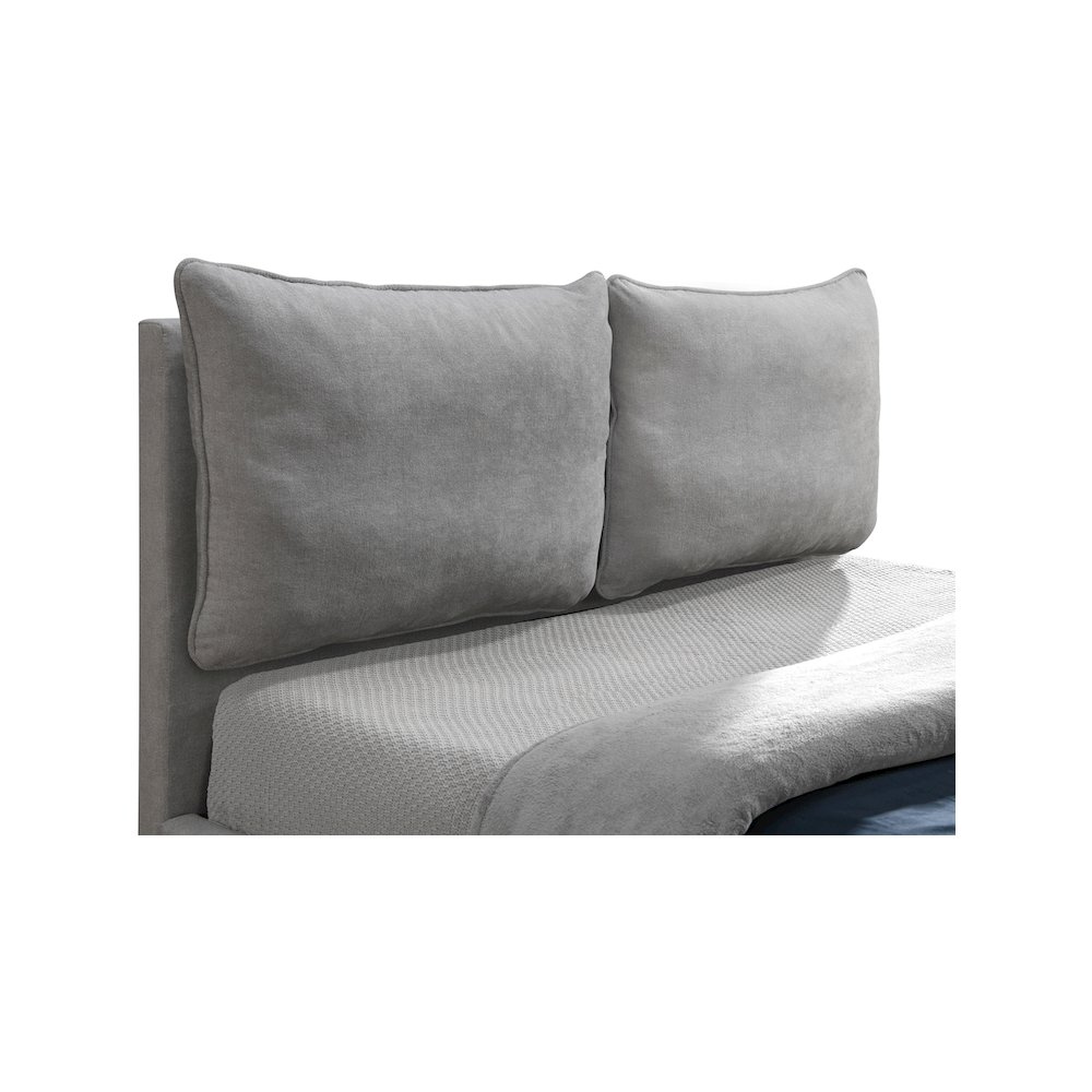 Misha Light Grey Polyester Fabric King Bed. Picture 6