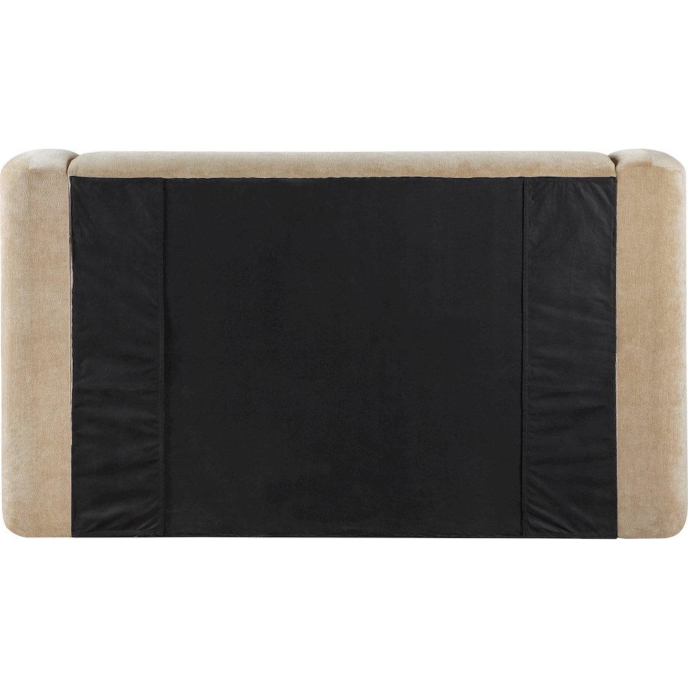 Modena Beige Chenille Fabric Upholstered Queen Bed. Picture 3