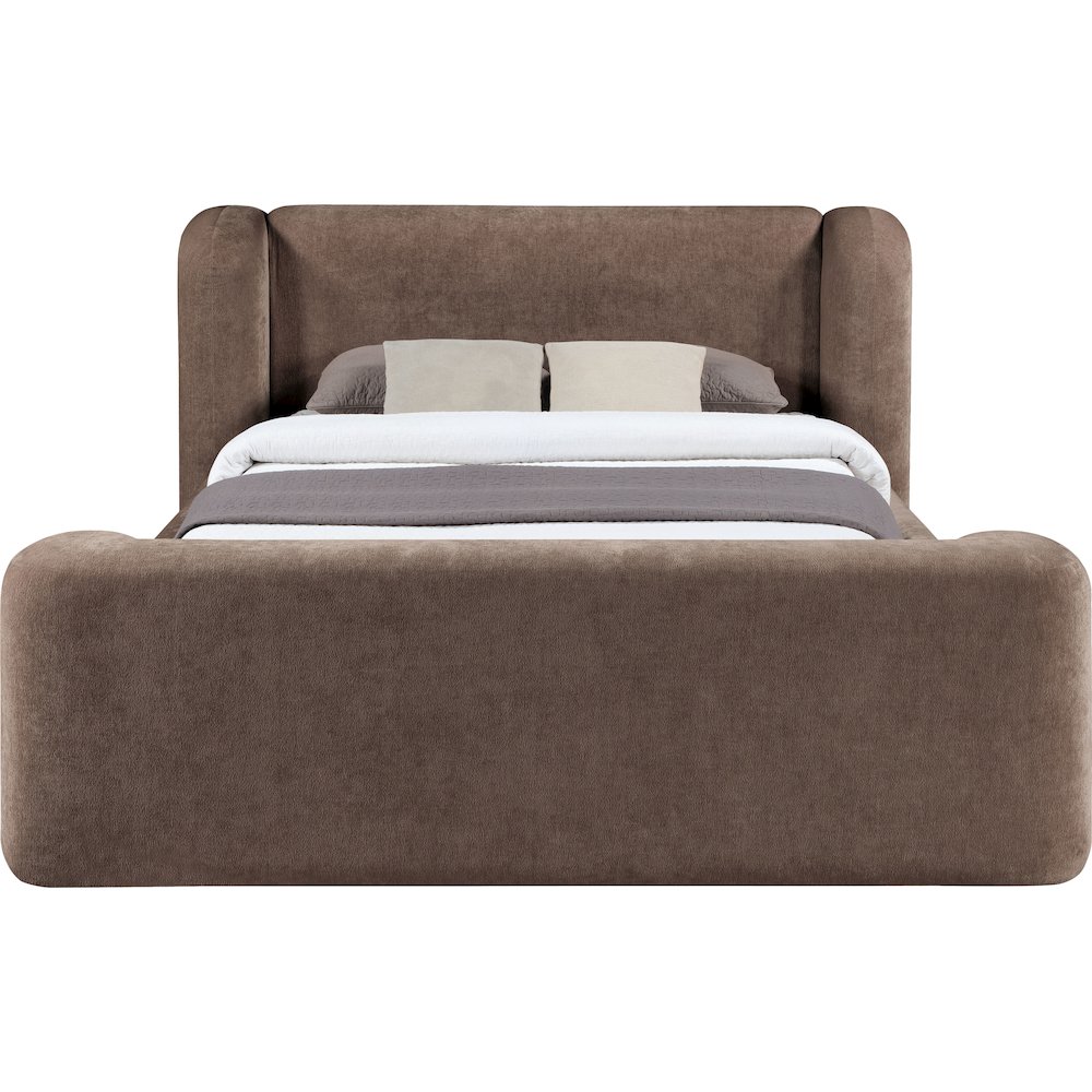 Modena Brown Chenille Fabric Upholstered Full Bed. Picture 2