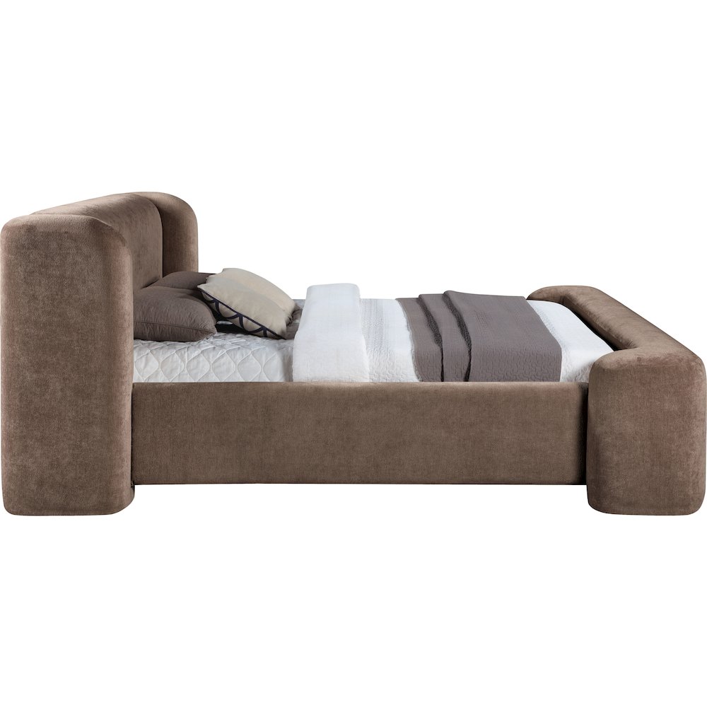 Modena Brown Chenille Fabric Upholstered Full Bed. Picture 8