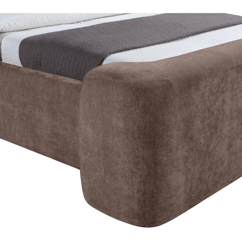 Modena Brown Chenille Fabric Upholstered Full Bed. Picture 4