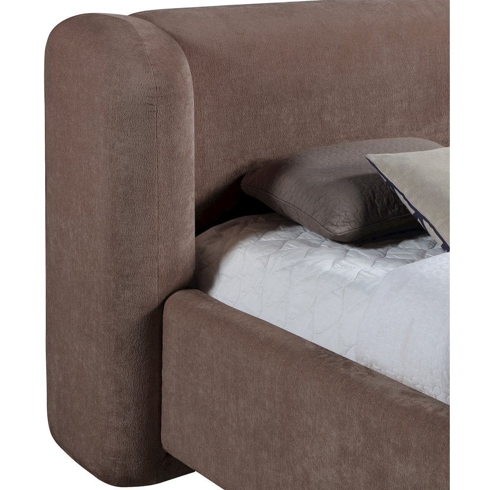 Modena Brown Chenille Fabric Upholstered Full Bed. Picture 5