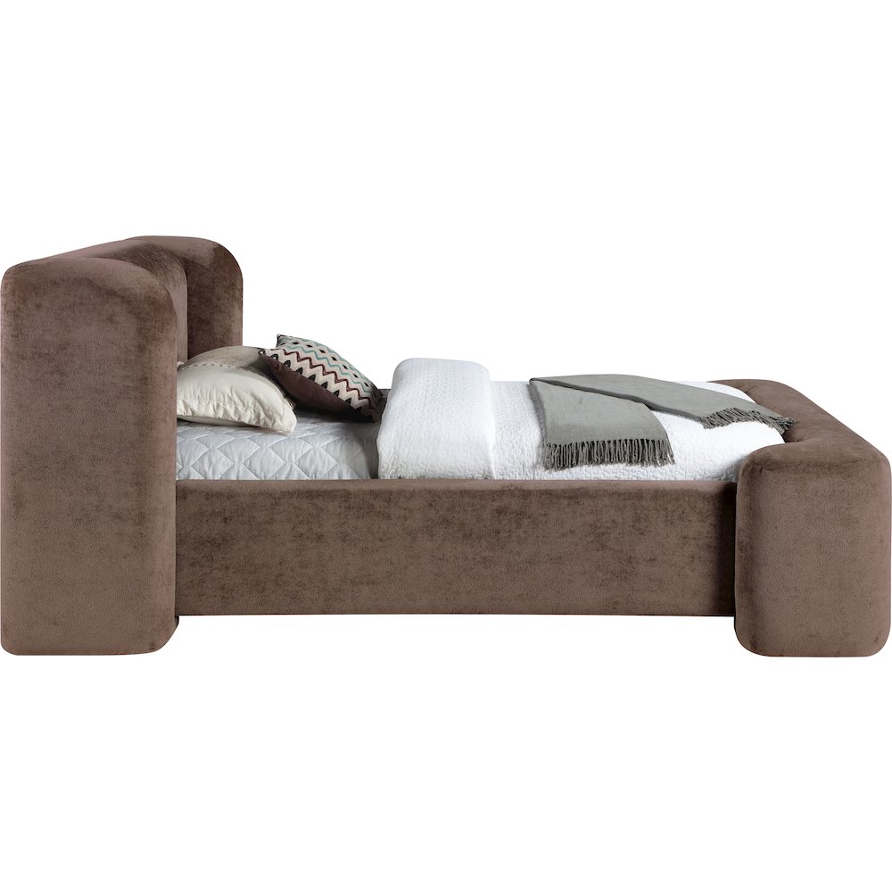 Modena Brown Chenille Fabric Upholstered Twin Bed. Picture 8