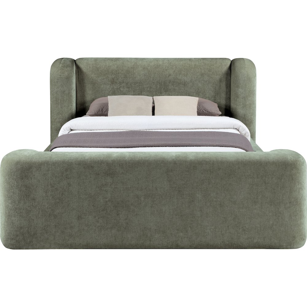 Modena Green Chenille Fabric Upholstered Full Bed. Picture 2
