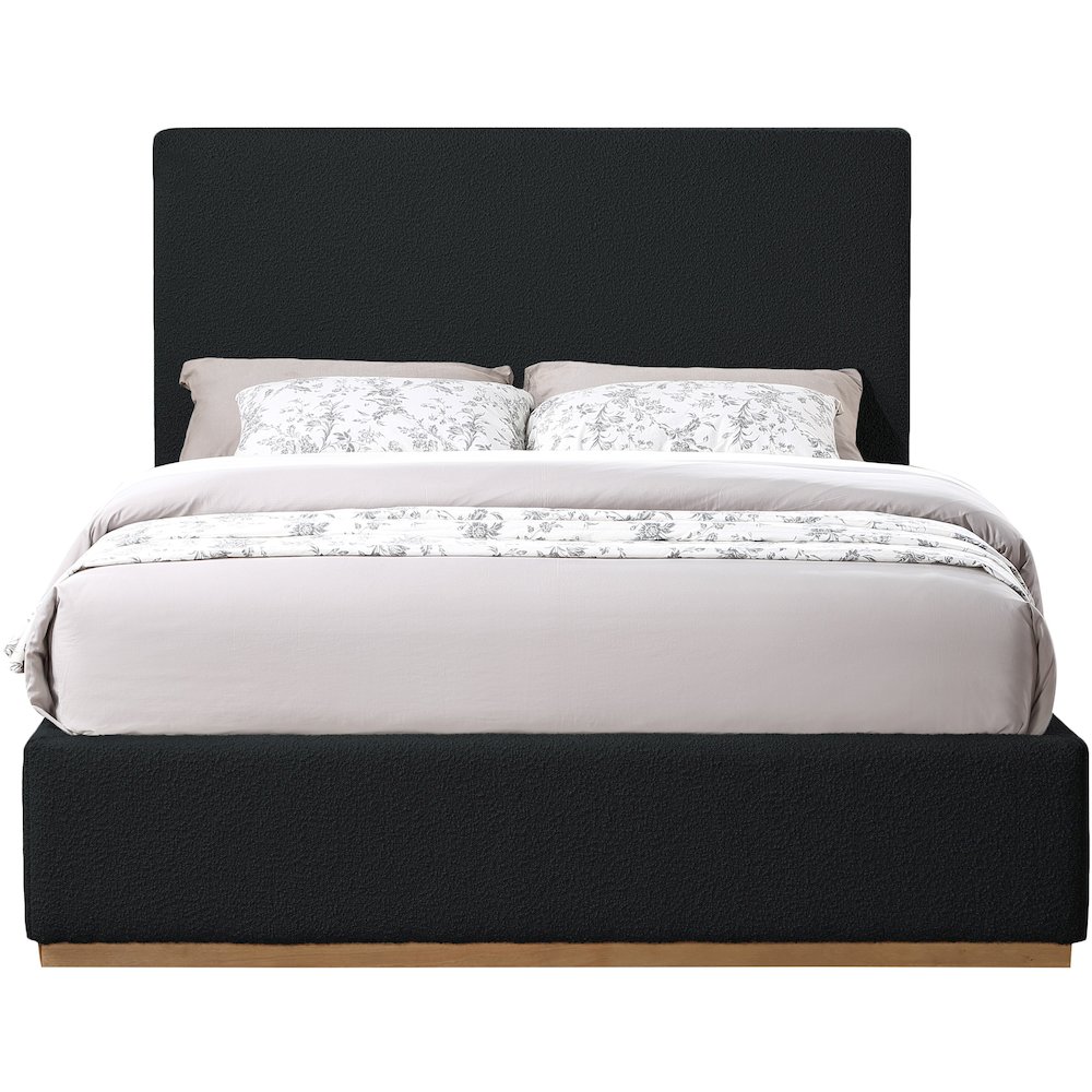 Monaco Black Boucle Fabric Full Bed. Picture 2