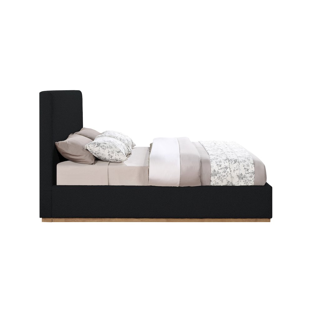 Monaco Black Boucle Fabric Full Bed. Picture 4