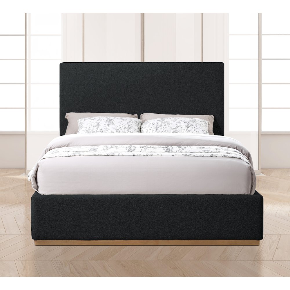 Monaco Black Boucle Fabric King Bed. Picture 3