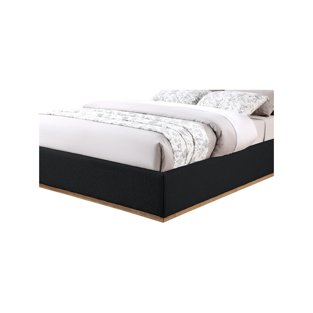 Monaco Black Boucle Fabric Queen Bed. Picture 6