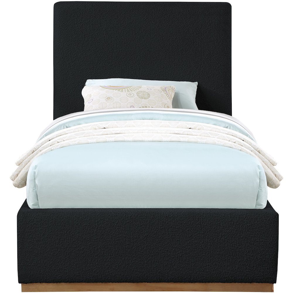Monaco Black Boucle Fabric Twin Bed. Picture 2