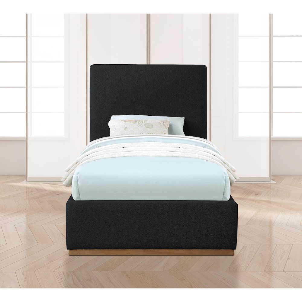 Monaco Black Boucle Fabric Twin Bed. Picture 3