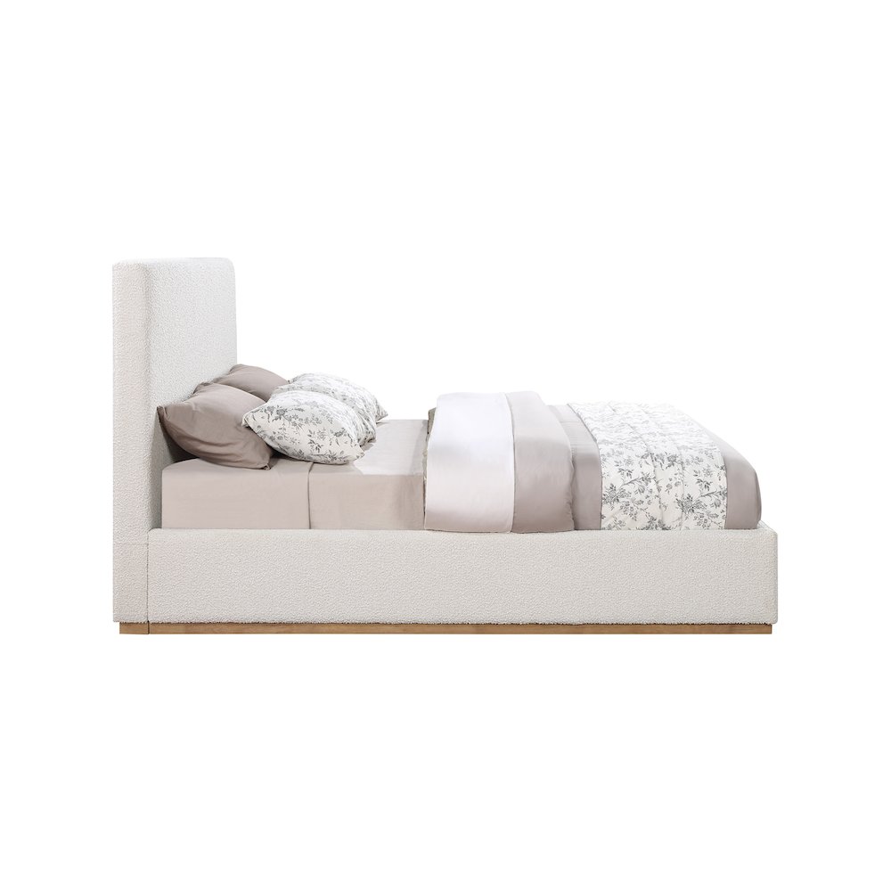 Monaco Cream Boucle Fabric Full Bed. Picture 4