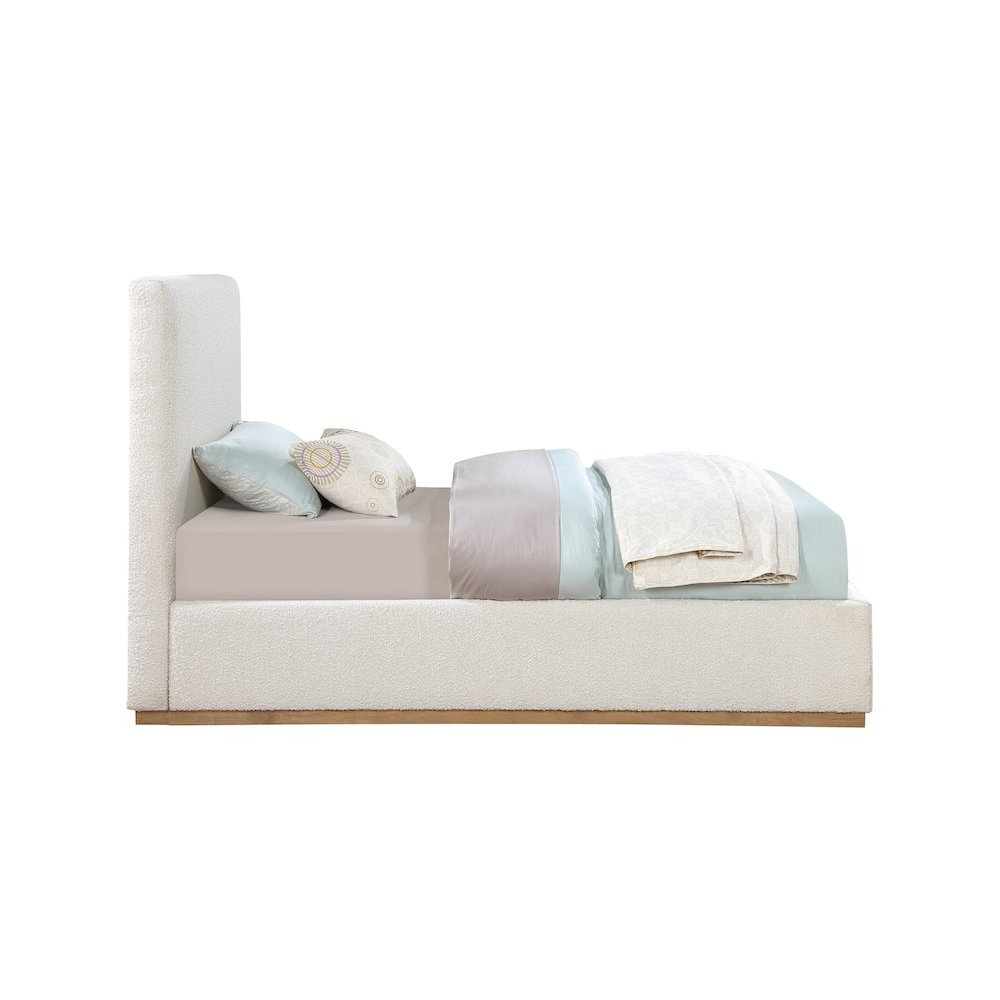 Monaco Cream Boucle Fabric Twin Bed. Picture 4