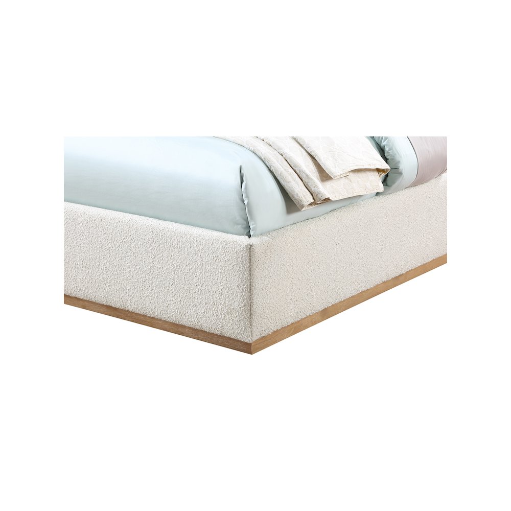 Monaco Cream Boucle Fabric Twin Bed. Picture 6