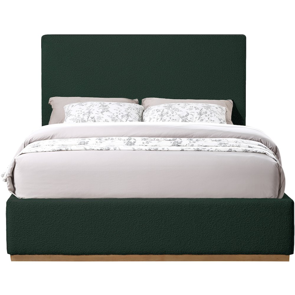 Monaco Green Boucle Fabric King Bed. Picture 2