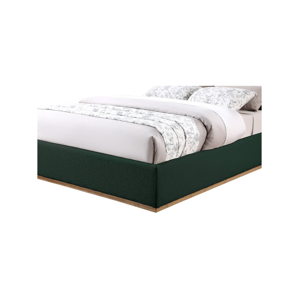 Monaco Green Boucle Fabric King Bed. Picture 6