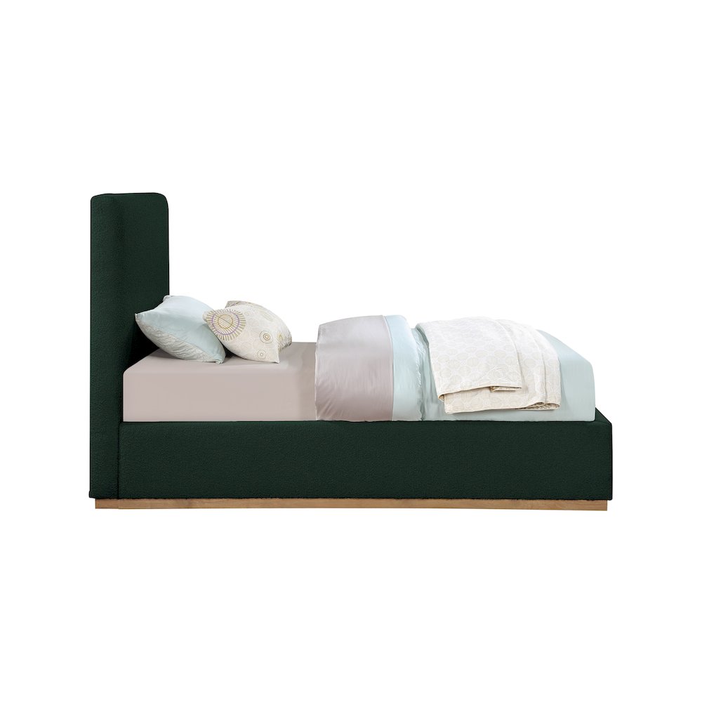 Monaco Green Boucle Fabric Twin Bed. Picture 4