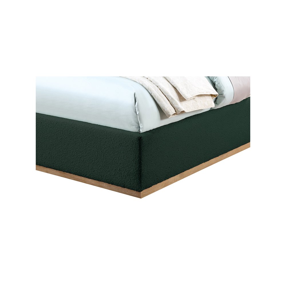 Monaco Green Boucle Fabric Twin Bed. Picture 6