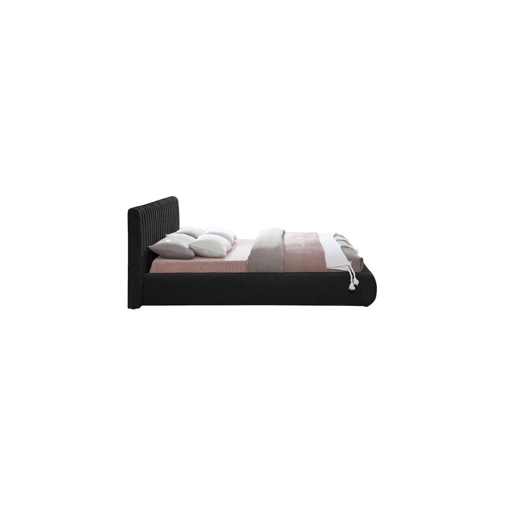 Nash Black Boucle Fabric Queen Bed. Picture 4
