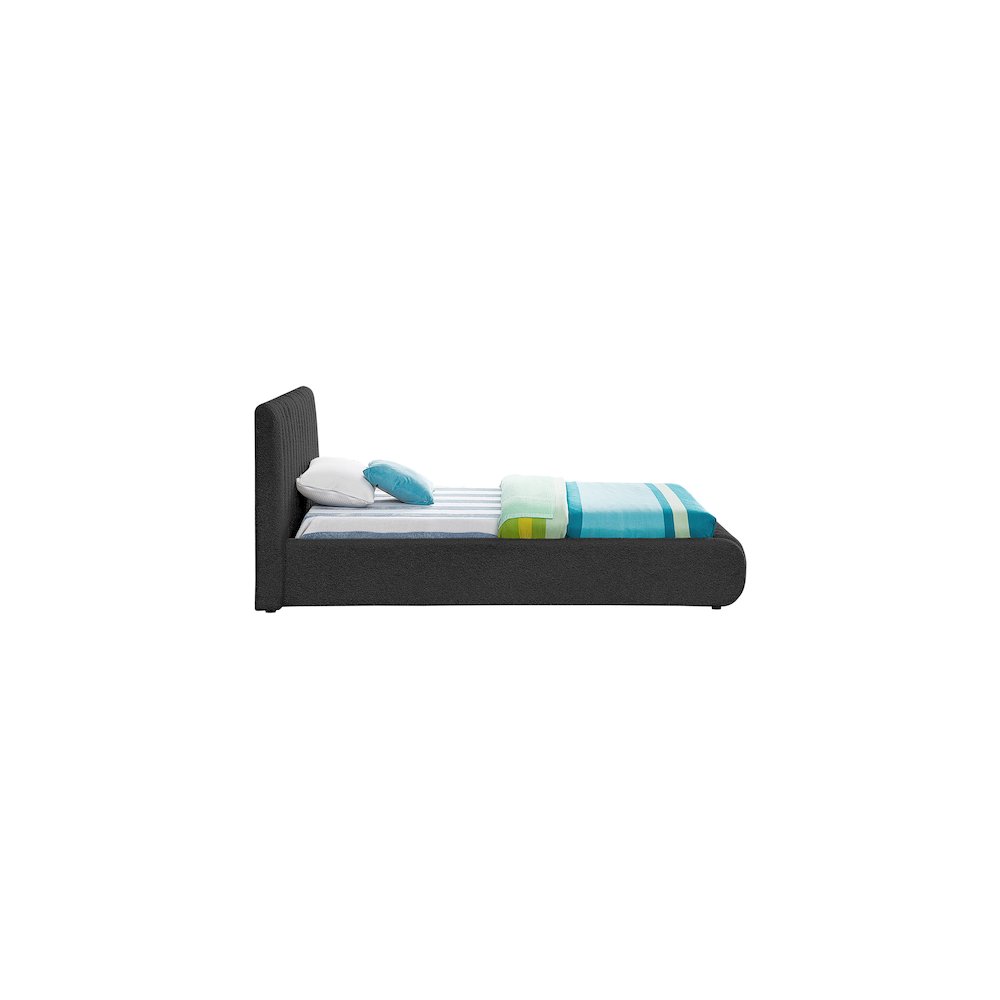 Nash Black Boucle Fabric Twin Bed. Picture 4