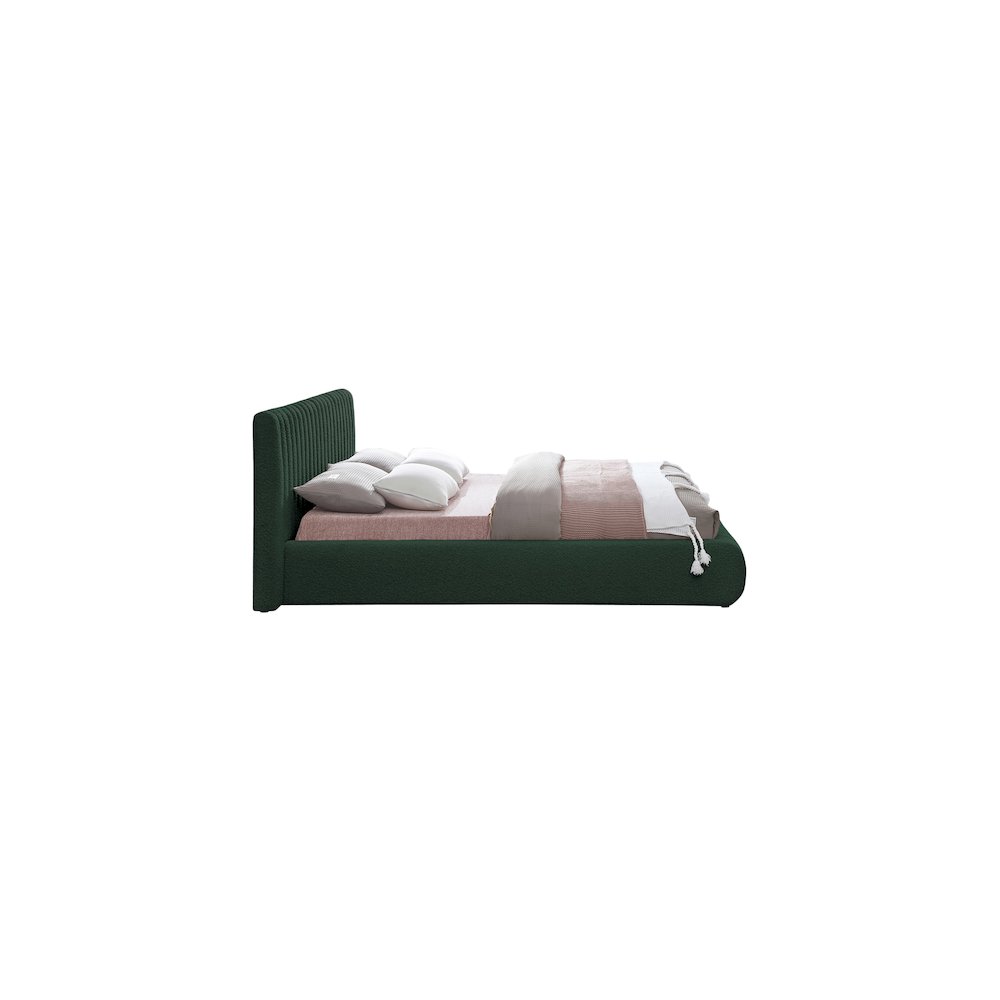Nash Green Boucle Fabric Queen Bed. Picture 4