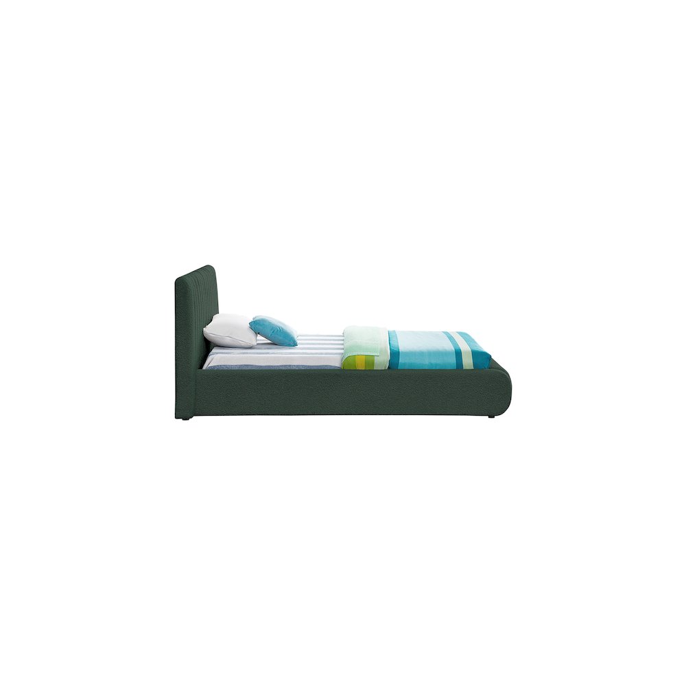 Nash Green Boucle Fabric Twin Bed. Picture 4