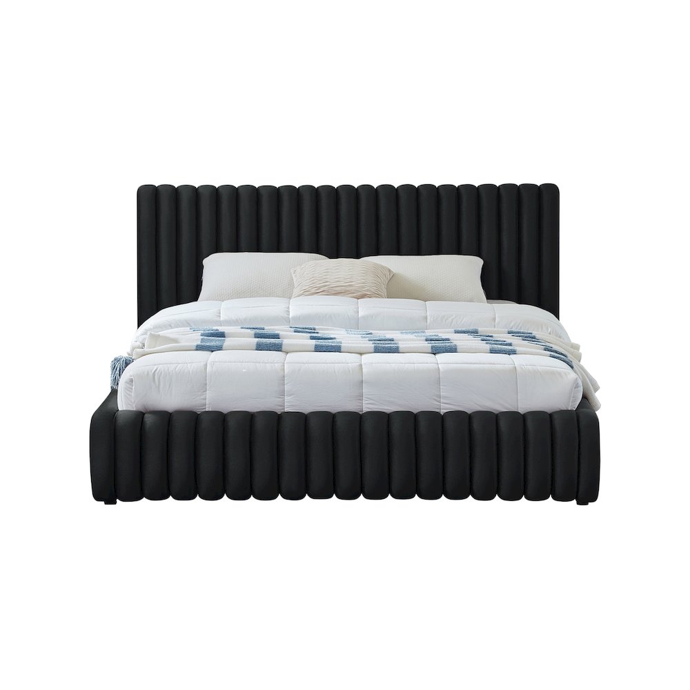 Nico Black Velvet Full Bed. Picture 2
