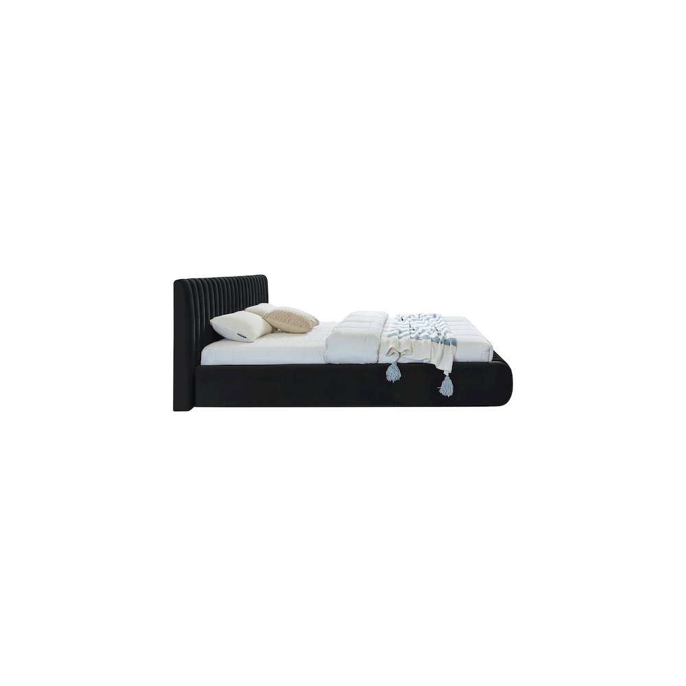 Nico Black Velvet King Bed. Picture 4