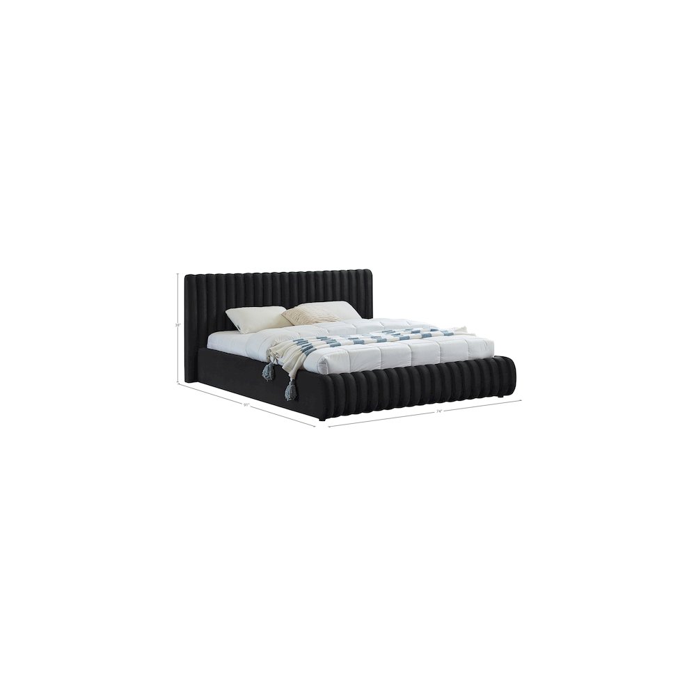 Nico Black Velvet Queen Bed. Picture 7