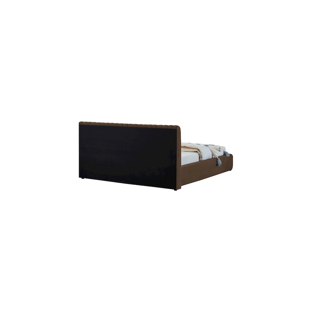 Nico Brown Velvet Full Bed. Picture 6