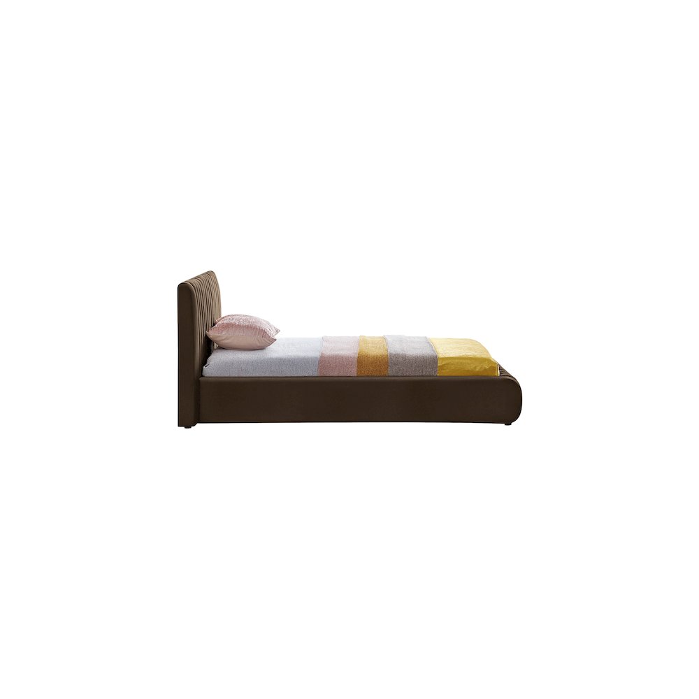 Nico Brown Velvet Twin Bed. Picture 4