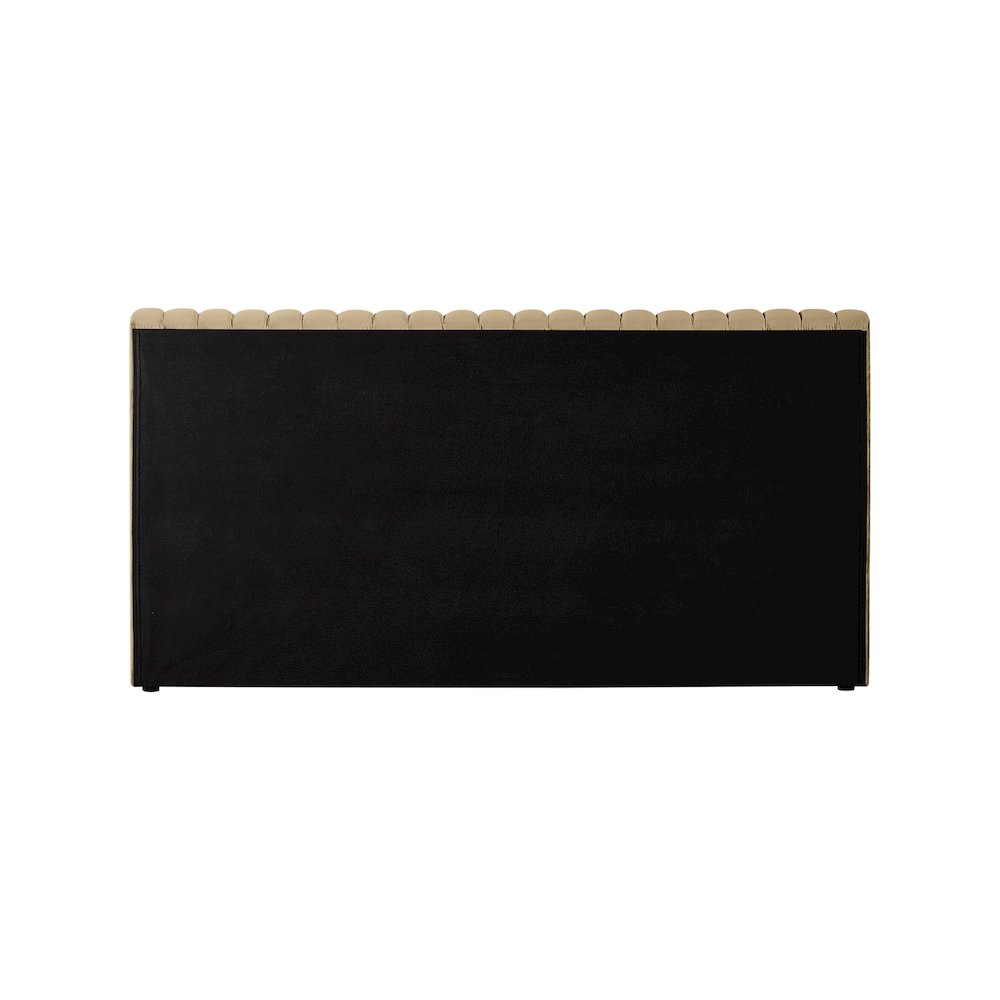 Nico Camel Velvet Queen Bed. Picture 5