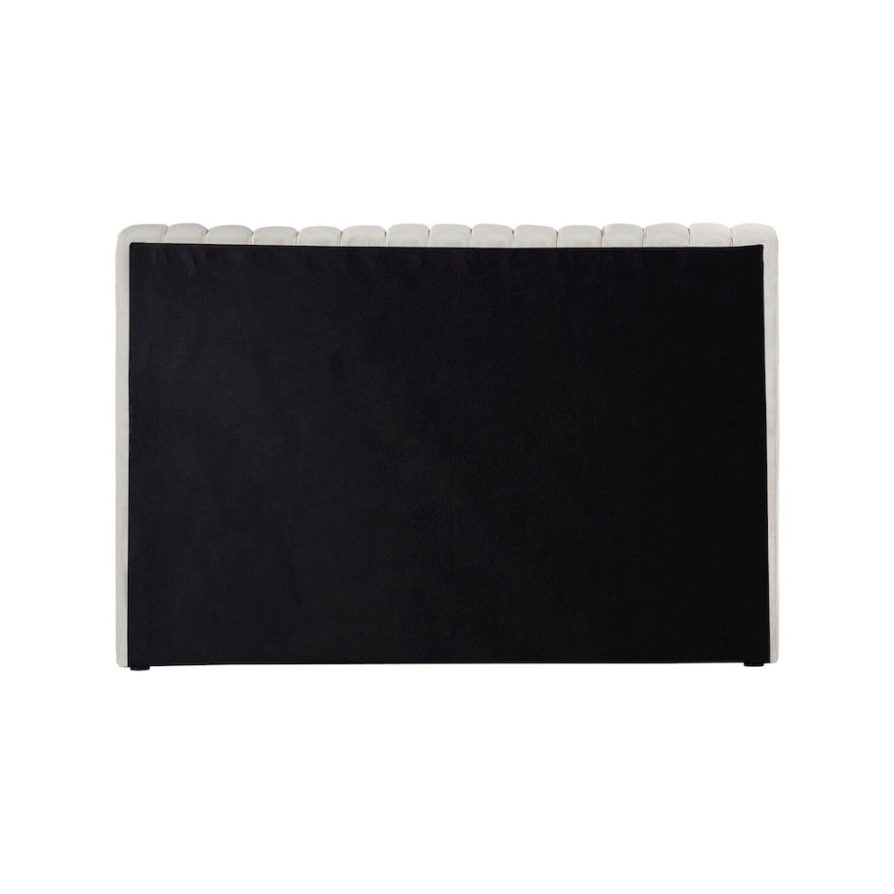 Nico Cream Velvet Twin Bed. Picture 5