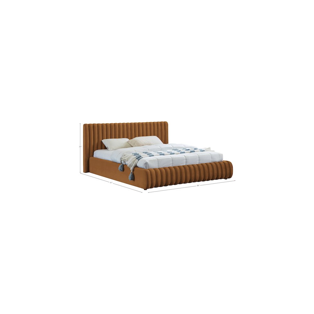 Nico Saddle Velvet King Bed. Picture 7