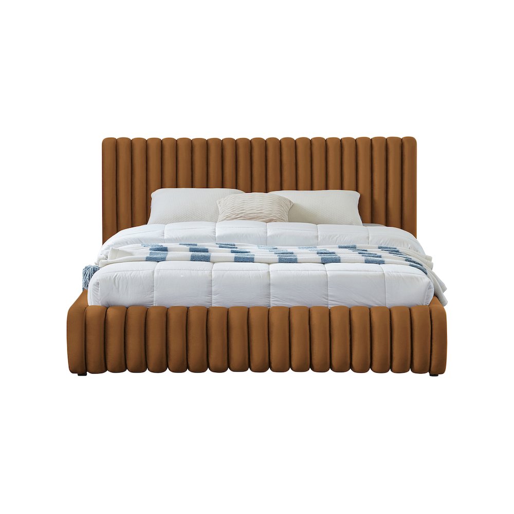 Nico Saddle Velvet King Bed. Picture 2