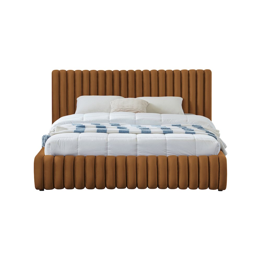 Nico Saddle Velvet Queen Bed. Picture 2