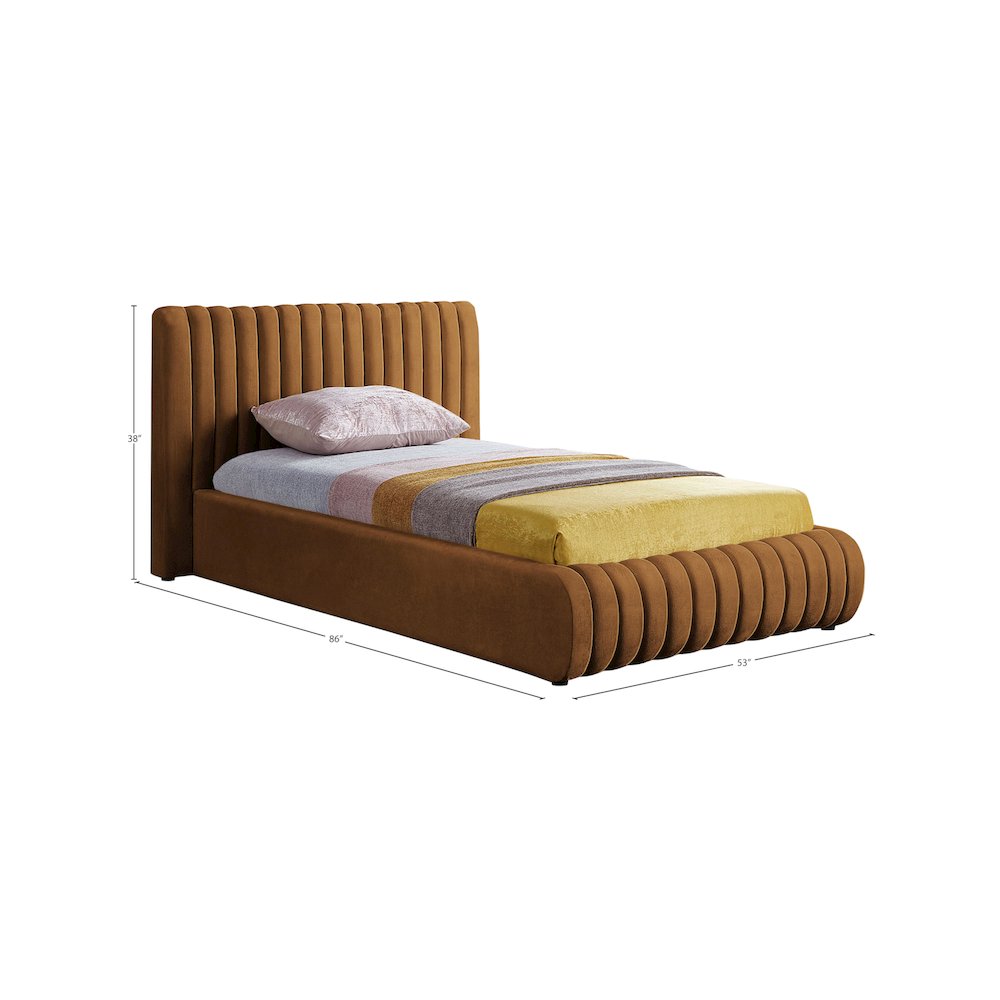 Nico Saddle Velvet Twin Bed. Picture 6