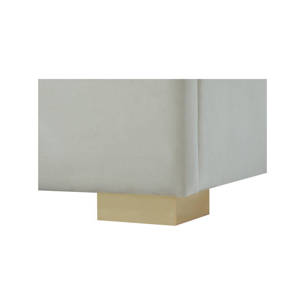 Nora Cream Velvet Full Bed. Picture 10