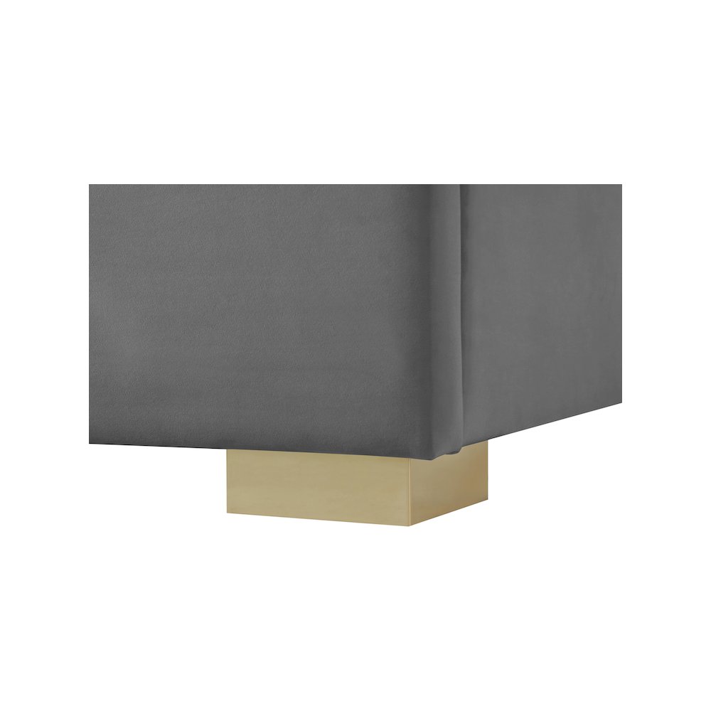 Nora Grey Velvet Twin Bed. Picture 10
