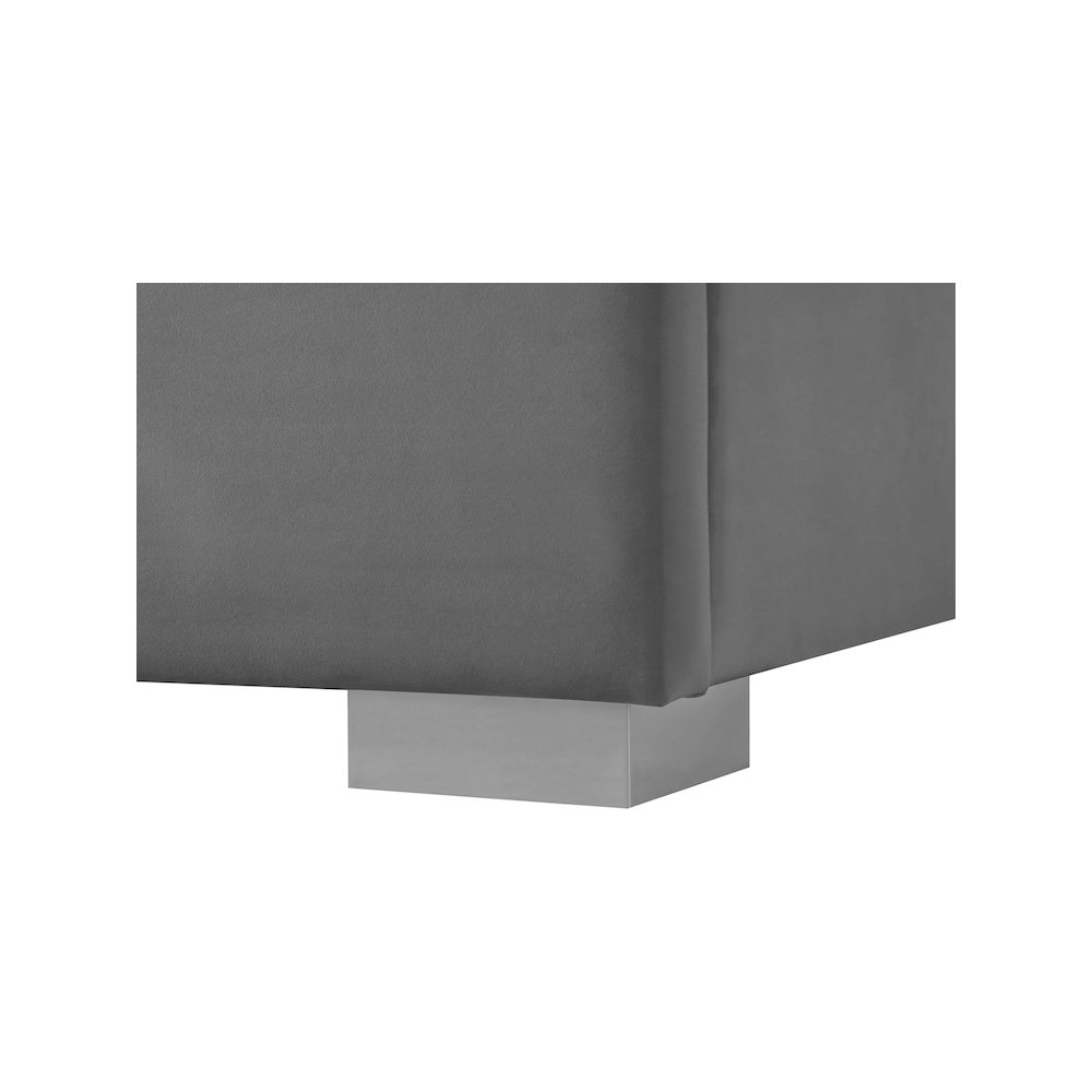 Nora Grey Velvet Twin Bed. Picture 11