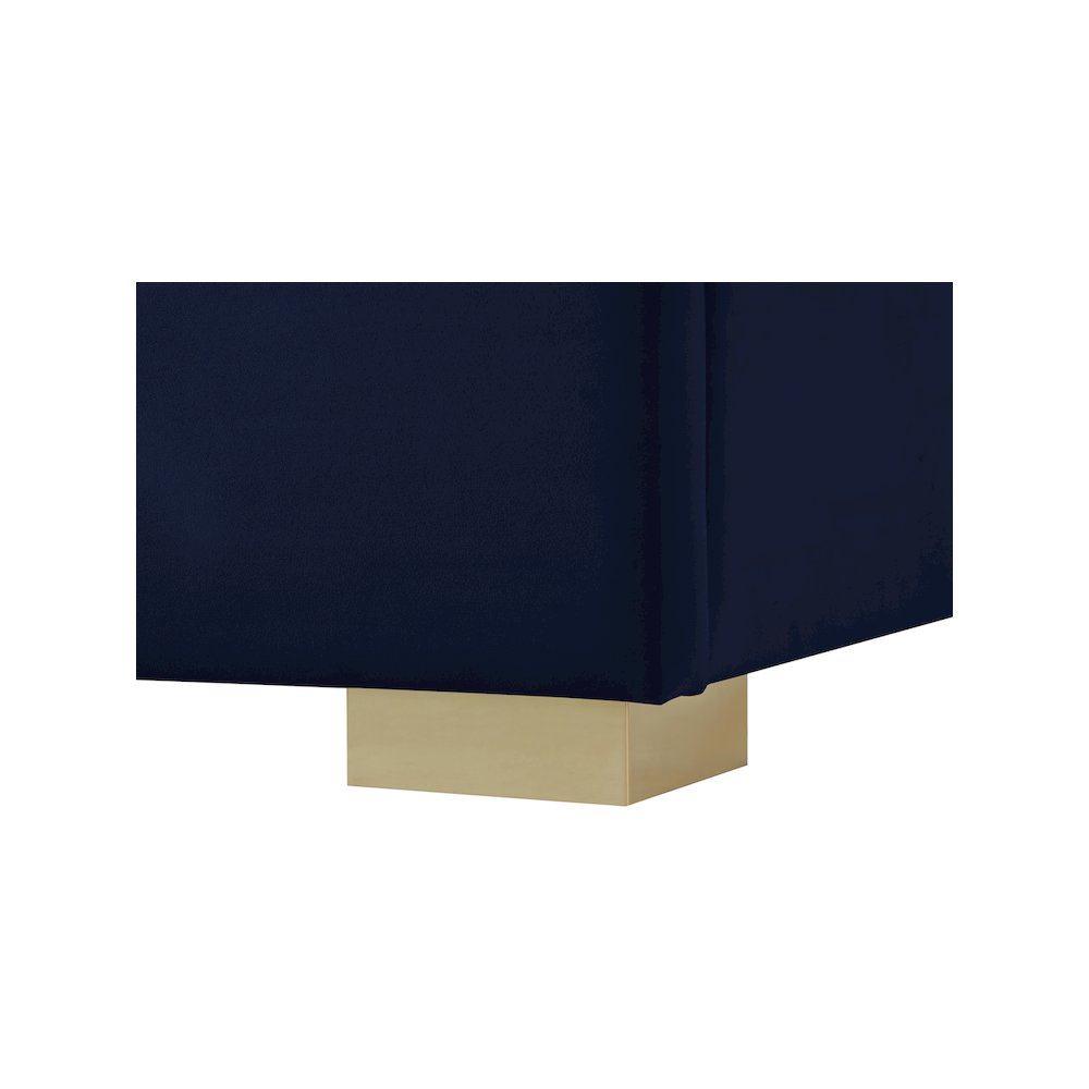 Nora Navy Velvet Twin Bed. Picture 10